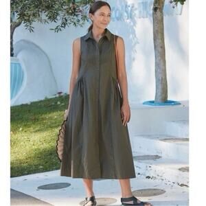 NWT Maye Corrine Green Maxi Shirt Dress XS